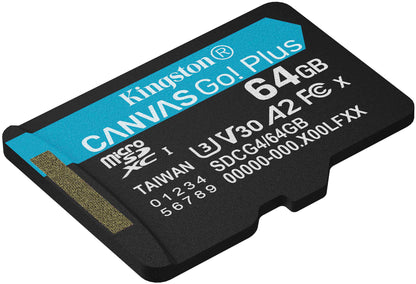 Card Memorie microSDXC Kingston Canvas Go Plus Android A2, 64Gb, Clasa 10 / UHS-1 U3 SDCG4/64GBSP