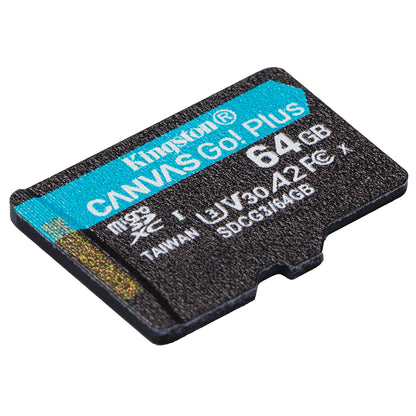 Karta pamięci microSDXC Kingston Canvas Go Plus, 64 GB, klasa 10 / UHS-1 U3 SDCG3/64GBSP 