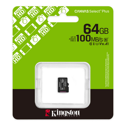 Card Memorie microSDXC Kingston Canvas Select Plus Android A1, 64Gb, Clasa 10 / UHS-1 U1 SDCS3/64GBSP