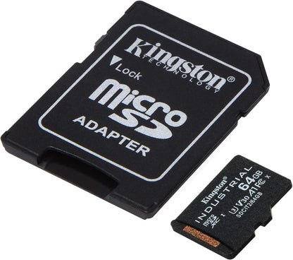 Card Memorie microSDXC Kingston Industrial, 64Gb, Clasa 10 / UHS-1 U3, Cu Adaptor SDCIT2/64GB