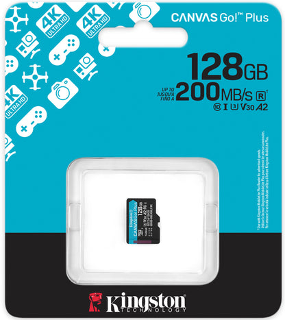 Card Memorie microSDXC Kingston Canvas Go Plus Android A2, 128Gb, Clasa 10 / UHS-1 U3 SDCG4/128GBSP