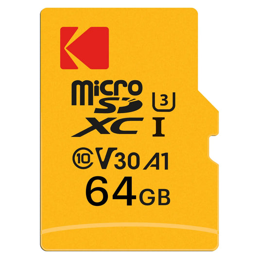 Card Memorie microSDXC Kodak Ultra Performance, 64Gb, Clasa 10 / UHS-1 U3, Cu Adaptor EKMSDM64GXC10HPRK