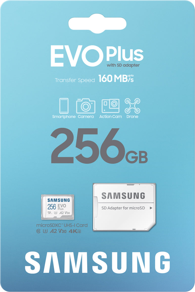 Card Memorie microSDXC Samsung Evo Plus, 256Gb, Clasa 10 / UHS-1 U3, Cu Adaptor MB-MC256SA/EU