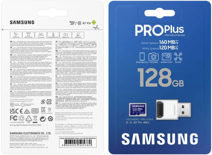 Card Memorie microSDXC Samsung PRO Plus, 128Gb, Clasa 10 / UHS-1 U3, Cu Cititor Card si Adaptor MB-MD128KB/WW