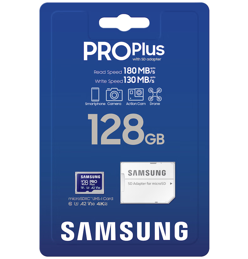 Card Memorie microSDXC Samsung PRO Plus, 128Gb, Clasa 10 / UHS-1 U3, Cu Adaptor MB-MD128SA/EU