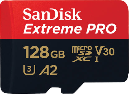 Card Memorie microSDXC SanDisk Extreme Pro, 128Gb, Clasa 10 / UHS-1 U3, Cu Adaptor SDSQXCD-128G-GN6MA