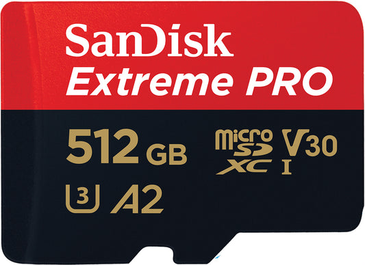 Card Memorie microSDXC SanDisk Extreme Pro, 512Gb, Clasa 10 / UHS-1 U3, Cu Adaptor SDSQXCD-512G-GN6MA