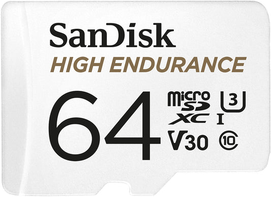 Card Memorie microSDXC SanDisk High Endurance, 64Gb, Clasa 10 / UHS-1 U3, Cu Adaptor SDSQQNR-064G-GN6IA