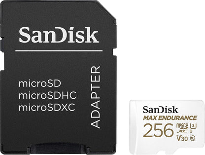 Card Memorie microSDXC SanDisk MAX Endurance, 256Gb, Clasa 10 / UHS-1 U3, Cu Adaptor SDSQQVR-256G-GN6IA