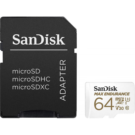 Card Memorie microSDXC SanDisk MAX Endurance, 64Gb, Clasa 10 / UHS-1 U3, Cu Adaptor SDSQQVR-064G-GN6IA