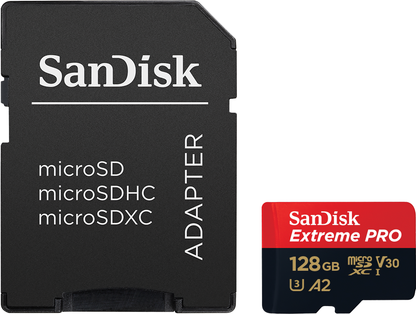 Card Memorie microSDXC SanDisk Extreme Pro, 128Gb, Clasa 10 / UHS-1 U3, Cu Adaptor SDSQXCD-128G-GN6MA