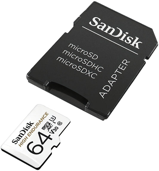 Card Memorie microSDXC SanDisk High Endurance, 64Gb, Clasa 10 / UHS-1 U3, Cu Adaptor SDSQQNR-064G-GN6IA
