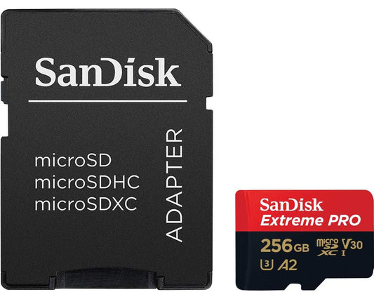 Card Memorie microSDXC SanDisk Extreme Pro, 256Gb, Clasa 10 / UHS-1 U3, Cu Adaptor SDSQXCD-256G-GN6MA