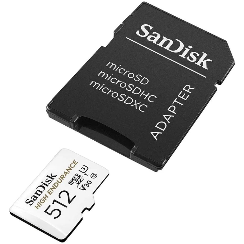 Card Memorie microSDXC SanDisk High Endurance, 512Gb, Clasa 10 / UHS-1 U3, Cu Adaptor SDSQQNR-512G-GN6IA