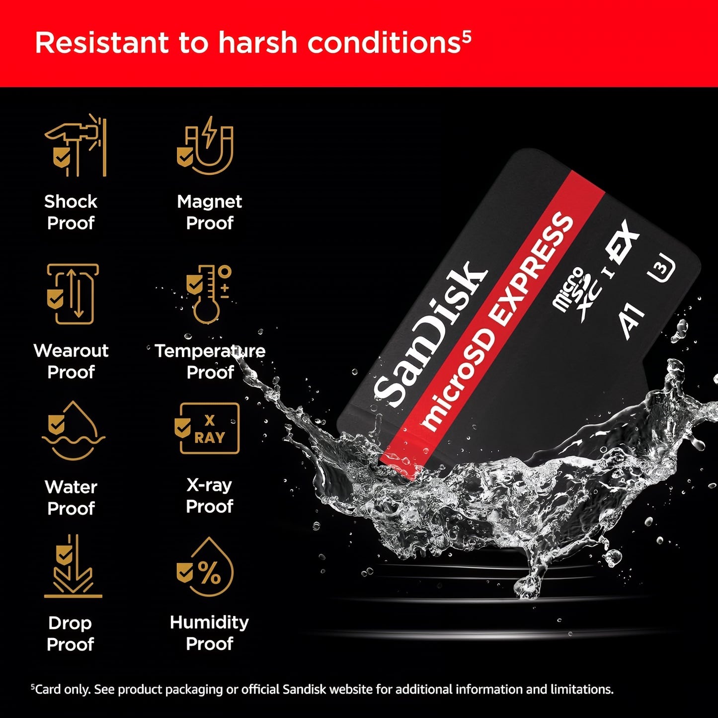 Card Memorie microSDXC SanDisk Express, 512Gb, Clasa 10 / UHS-1 U3 SDSQXFN-512G-GN4NN