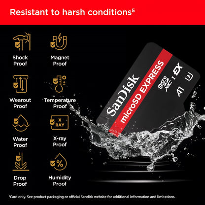 Card Memorie microSDXC SanDisk Express, 512Gb, Clasa 10 / UHS-1 U3 SDSQXFN-512G-GN4NN