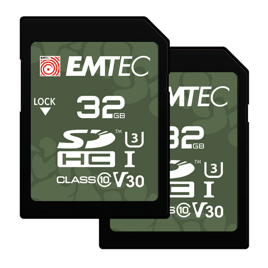 Card Memorie SDHC Emtec Rugged Outdoor, 32Gb, Clasa 10 / UHS-1 U3, Set 2 bucati ECMSD32GHC10ORP2