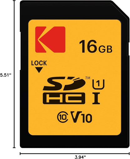 Card Memorie SDHC Kodak Premium Performance, 16Gb, Clasa 10 / UHS-1 U1 EKMSD16GHC10K