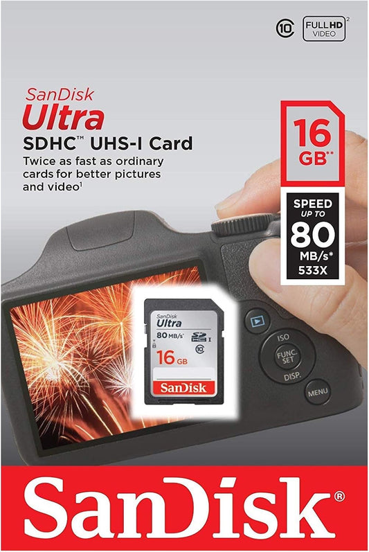 Card Memorie SDHC SanDisk Ultra, 16Gb, Clasa 10 SDSDUNC-016G-GN6IN
