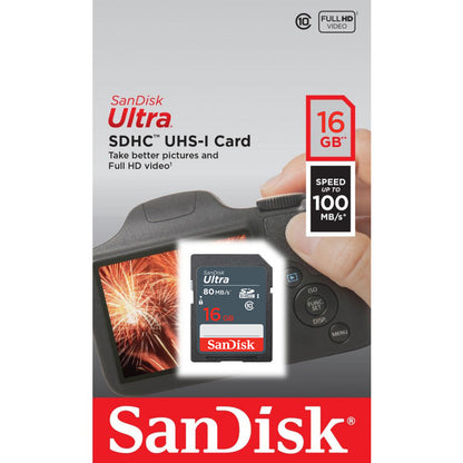 Card Memorie SDHC SanDisk Ultra, 16Gb, Clasa 10 SDSDUNS-016G-GN3IN