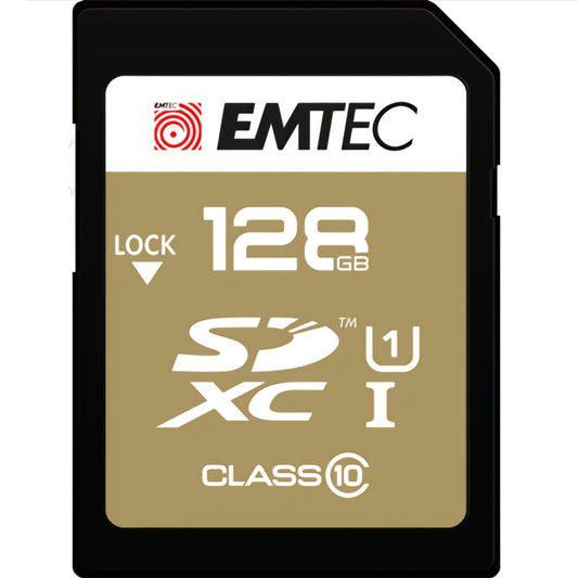 Card Memorie SDXC Emtec Elite Gold, 128Gb, Clasa 10 / UHS-1 U1 ECMSD128GXC10GP