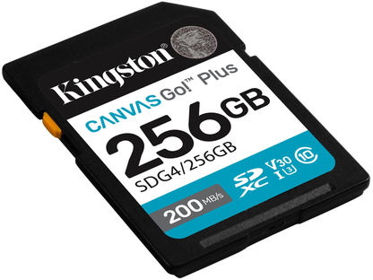 Card Memorie SDXC Kingston Canvas Go Plus, 256Gb, Clasa 10 / UHS-1 U3 SDG4/256GB