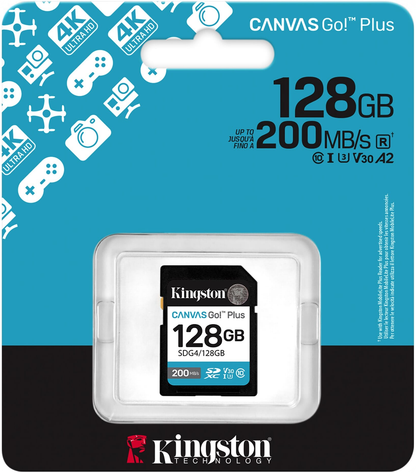 Card Memorie SDXC Kingston Canvas Go Plus, 128Gb, Clasa 10 / UHS-1 U3 SDG4/128GB