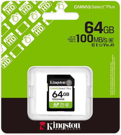 Card Memorie SDXC Kingston Canvas Select Plus, 64Gb, Clasa 10 / UHS-1 U1 SDS3/64GB