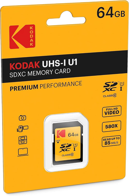 Card Memorie SDXC Kodak, 64Gb, Clasa 10 / UHS-1 U1 EKMSD64GXC10K