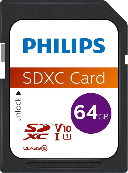 Card Memorie SDXC Philips, 64Gb, Clasa 10 / UHS-1 U1 FM64SD55B/00