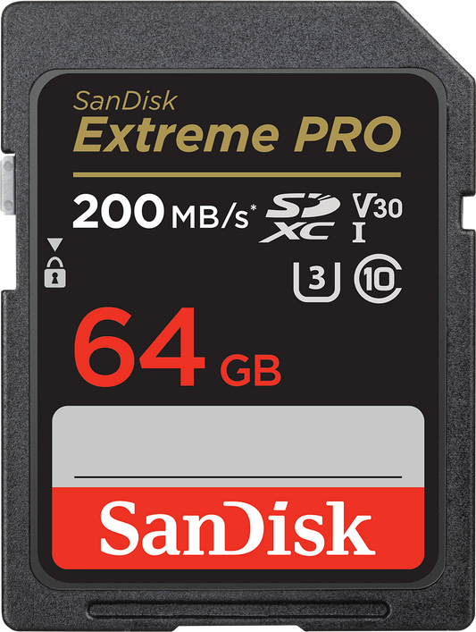 Card Memorie SDXC SanDisk Extreme Pro, 64Gb, Clasa 10 / UHS-1 U3 SDSDXXU-064G-GN4IN