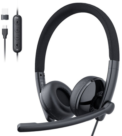 Casca Call Center USB-C / USB-A EMEET GeniusCall HS50, Neagra