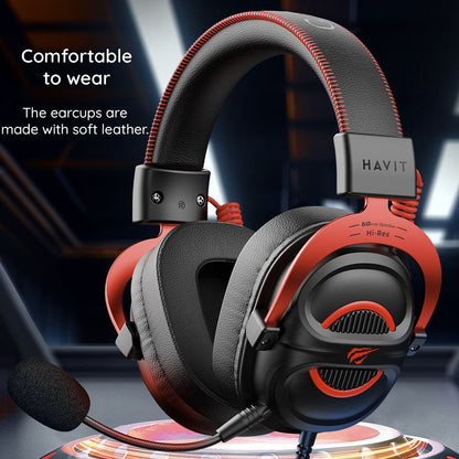 Casti Gaming 3.5mm HAVIT H2002E Pro, 2m, Negre