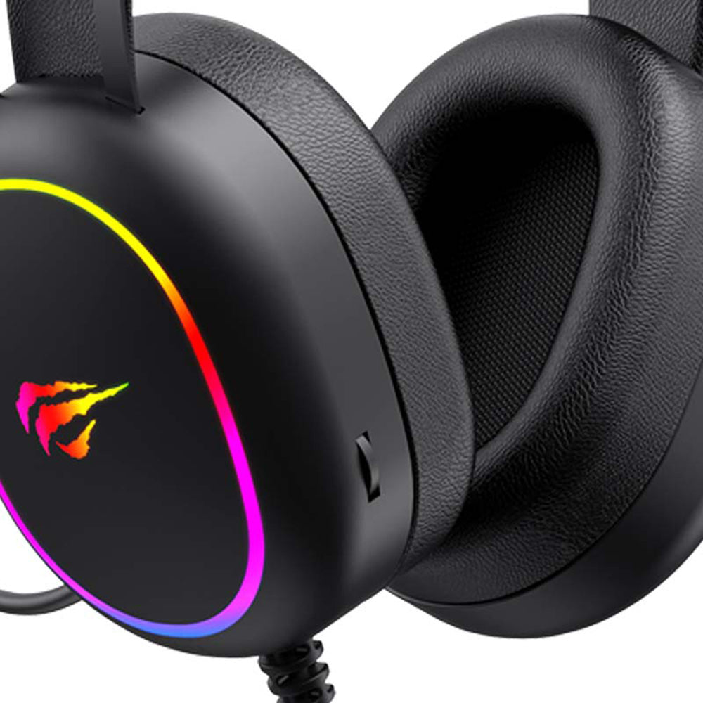 Casti Gaming 3.5mm HAVIT H2016d, RGB, 2m, Negre