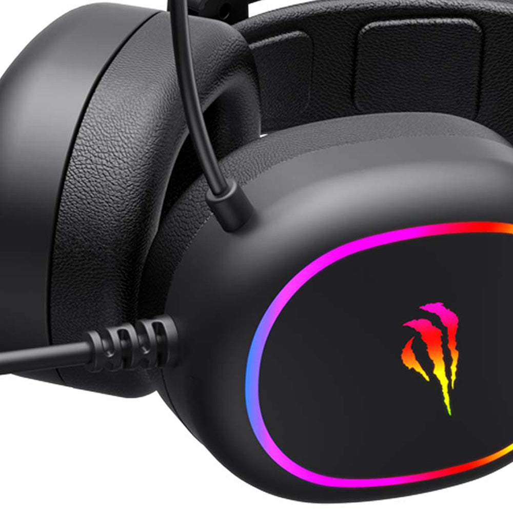 Casti Gaming 3.5mm HAVIT H2016d, RGB, 2m, Negre