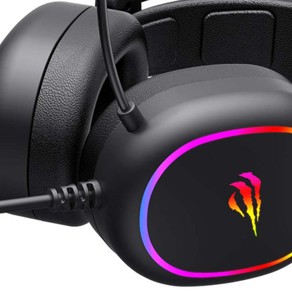 Casti Gaming 3.5mm HAVIT H2016d, RGB, 2m, Negre