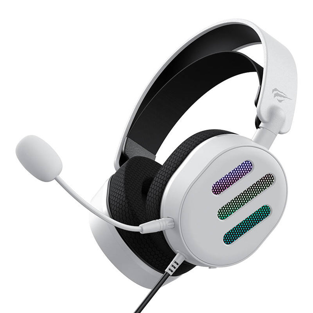 Casti Gaming 3.5mm HAVIT H2038U, RGB, 2.1m, Albe