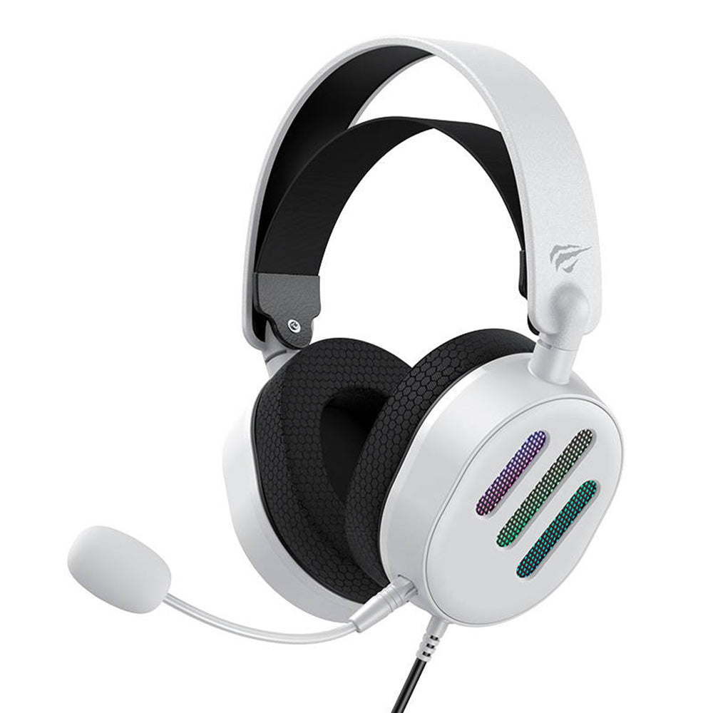 Casti Gaming 3.5mm HAVIT H2038U, RGB, 2.1m, Albe