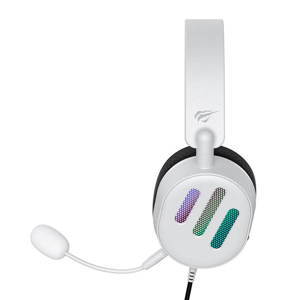 Casti Gaming 3.5mm HAVIT H2038U, RGB, 2.1m, Albe