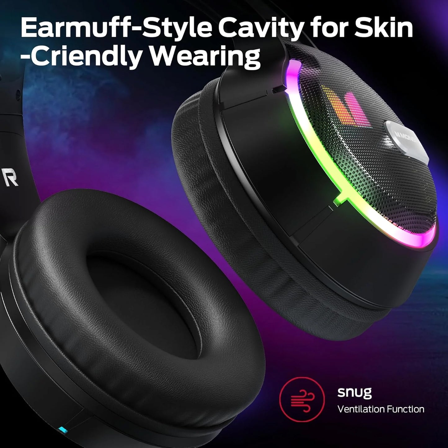 Casti Gaming 3.5mm Monster Mission 320, RGB, 1.9m, Negre