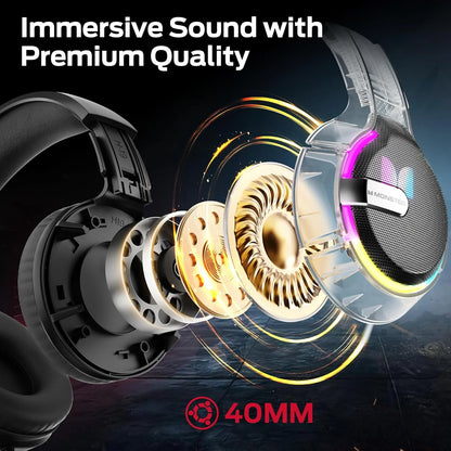 Casti Gaming 3.5mm Monster Mission 320, RGB, 1.9m, Negre