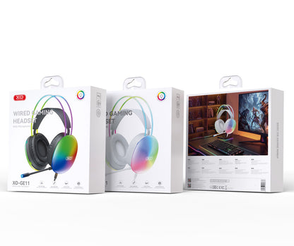 Casti Gaming 3.5mm XO Design GE11, RGB, Negre
