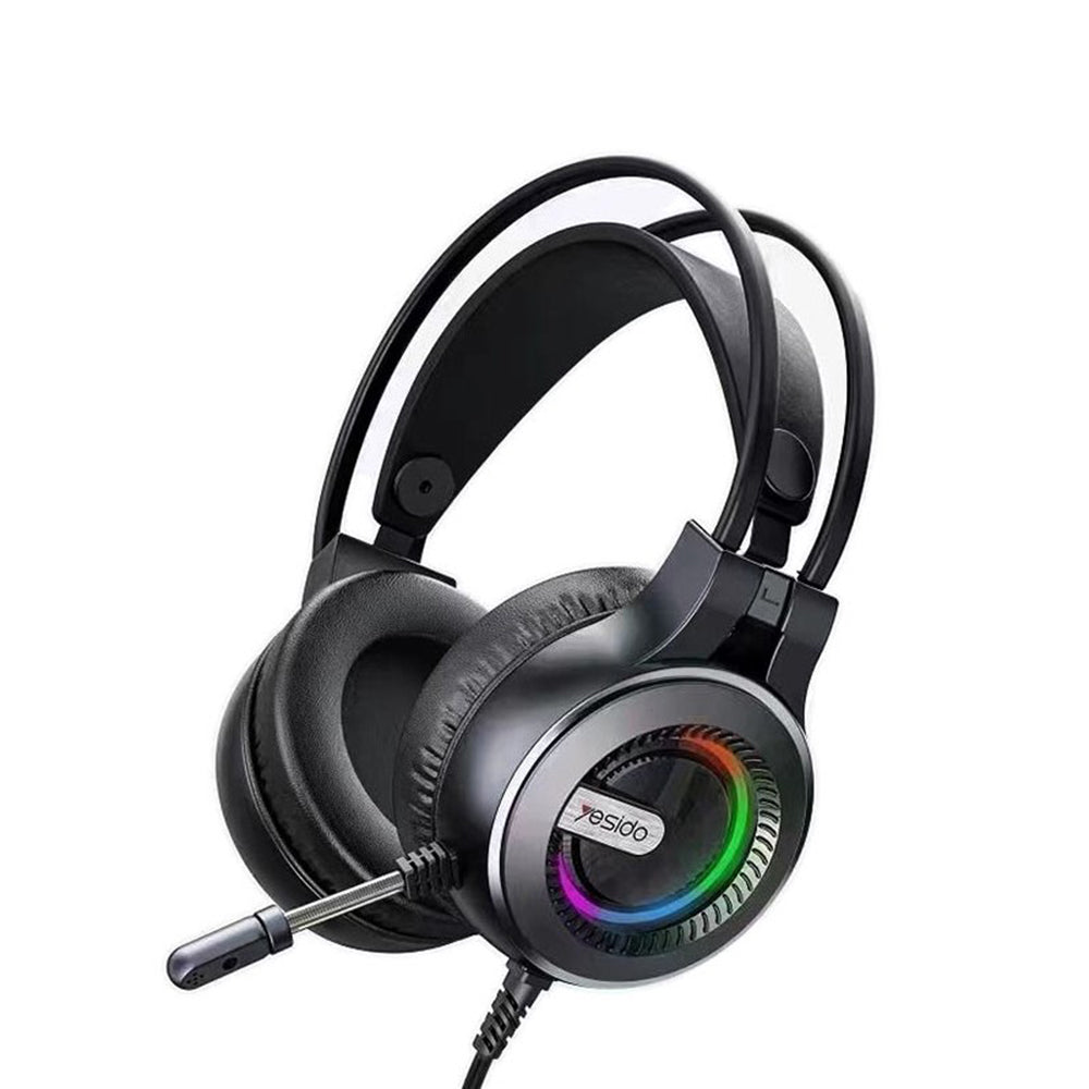 Casti Gaming 3.5mm Yesido EK02, RGB, 2.2m, Negre