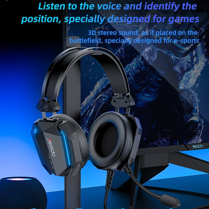 Casti Gaming 3.5mm Yesido EK03, RGB, 2m, Negre