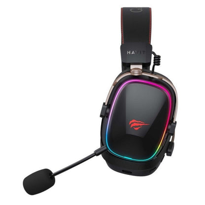 Casti Gaming Wireless HAVIT H2039BG, RGB, BT / Wi-Fi / Wired, Negre Ocru