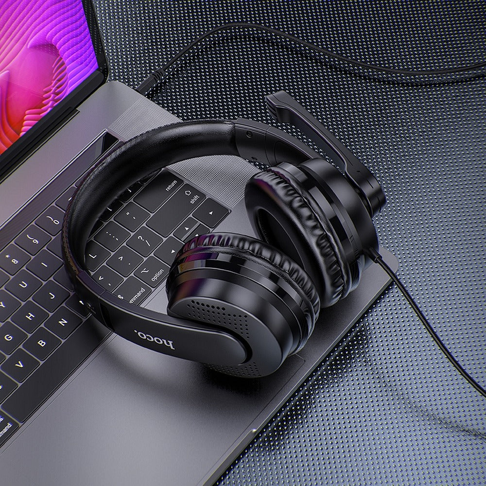Casti Gaming 3.5mm HOCO W103, Negre