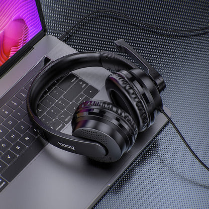 Casti Gaming 3.5mm HOCO W103, Negre
