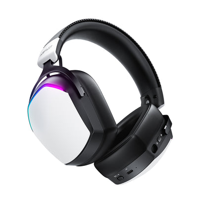 Casti Gaming Wireless Acefast H11, RGB, BT / Wi-FI / Wired, Albe