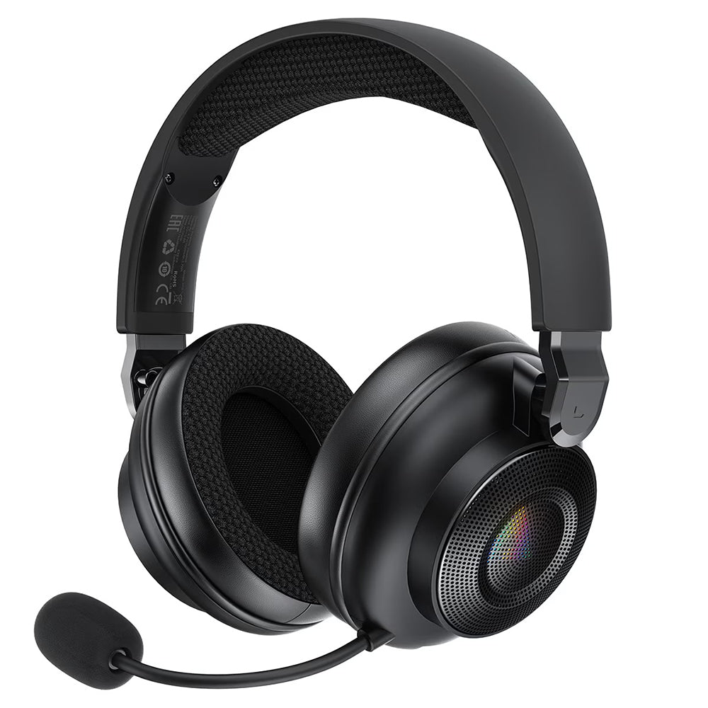 Casti Gaming Wireless Acefast H15, RGB, BT / Wi-FI / Wired, Negre