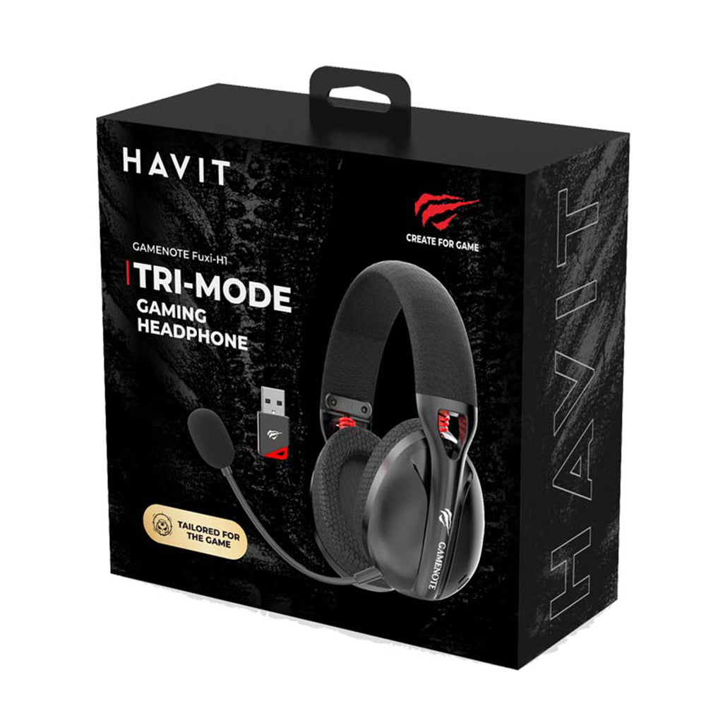 Casti Gaming Wireless HAVIT Fuxi-H3, BT / Wi-Fi / Wired, Gri